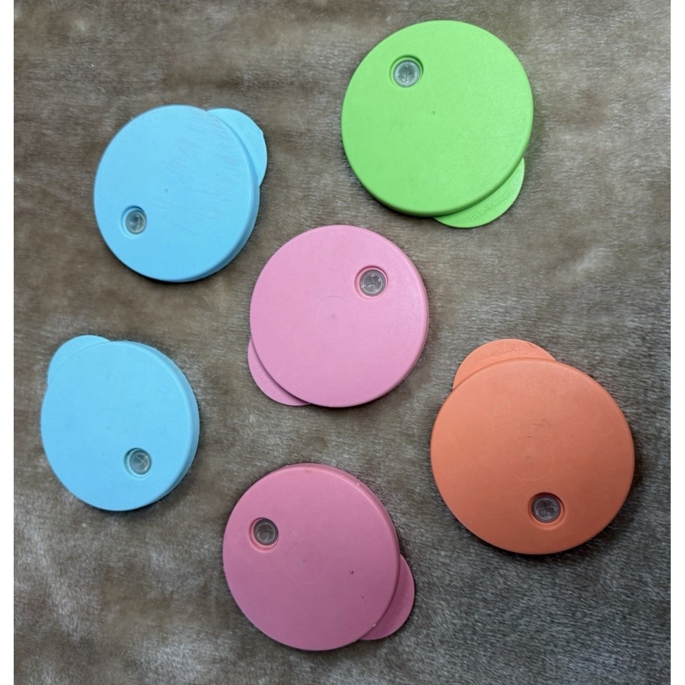 Tupperware Kids Dripless Impression Straw Lids Lot Set of 6 Replacements 4184-A